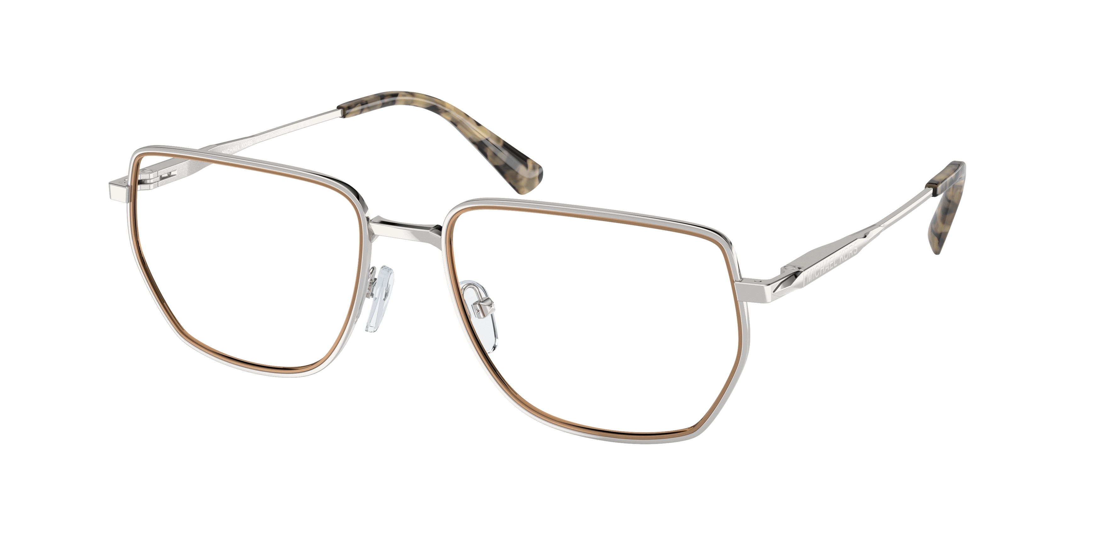Michael Kors Man MK3080 STEAMBOAT 1893 Vista frames Metal Silver Transparent Geometric Normal-image